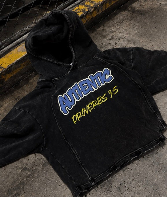 Proverbs 3:5 Washed Frayed-Hem Hoodie